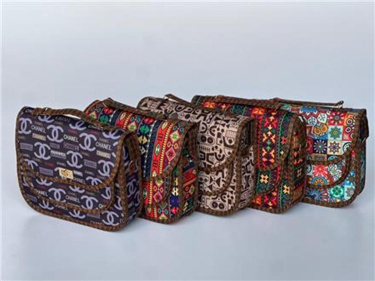 کیف دوشی کرپ چاپی و ترمه یزد