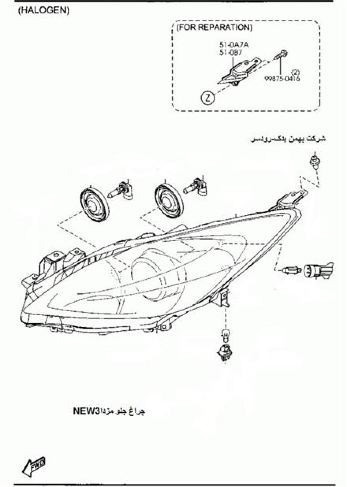 قطعات سواری مزدا در روسر