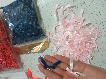 پاپیون روبانی اماده ساتن اندازه نیم ویک سانتی