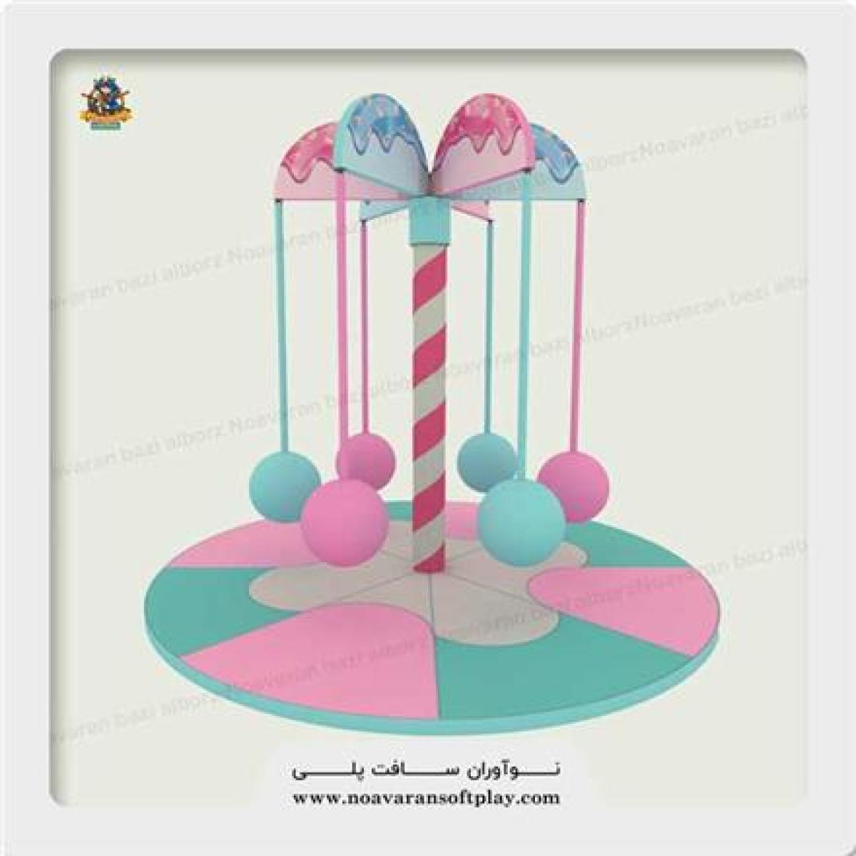 تجهیز خانه بازی کودک | تاب گردان تم پاستلی